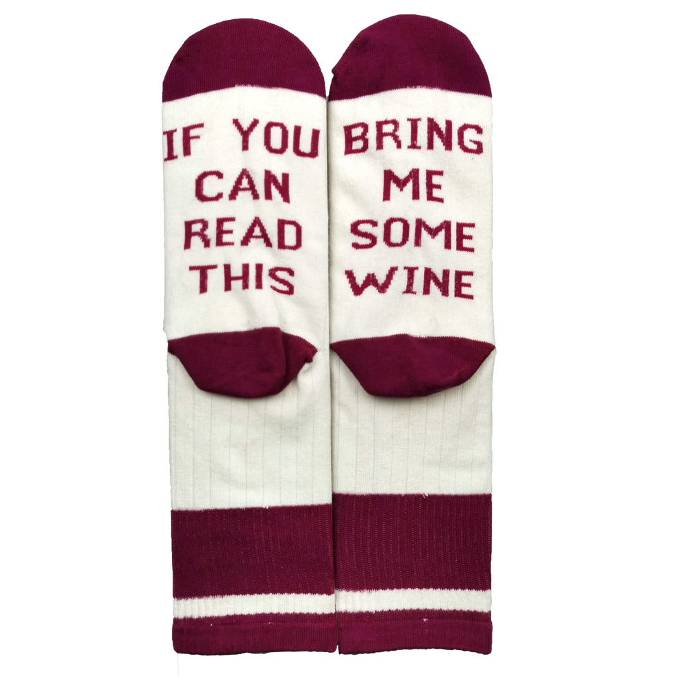 IF YOU CAN READ THIS BRING ME SOME WINE Wine Socks Novelty Socks